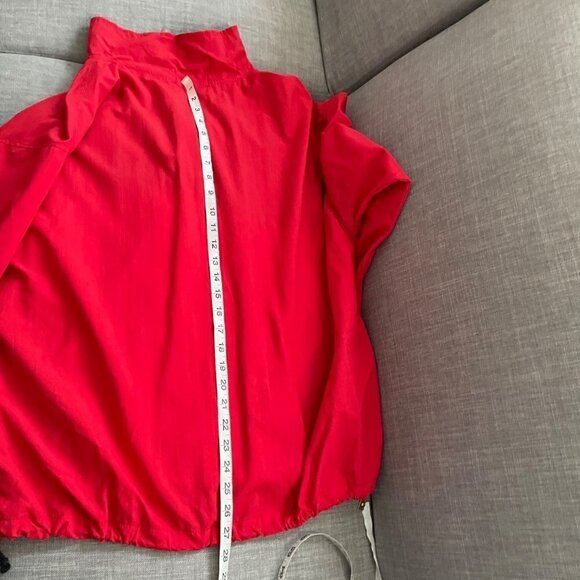 Vantage Red Quarter Zip Pullover Windbreaker Mens Size Large Pockets Made in USA - Picture 8 of 9
